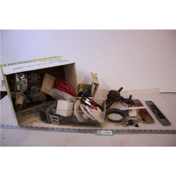 Box of Misc Tools and Electrical Items