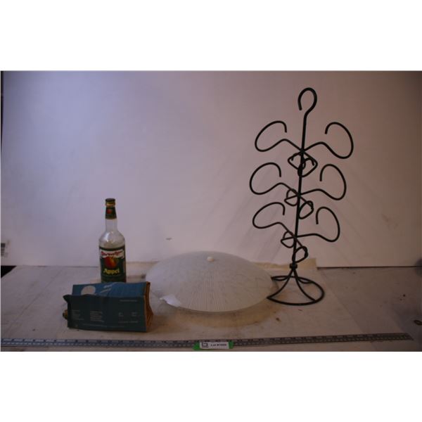 Wine Bottle Rack, Light Fixture + Misc