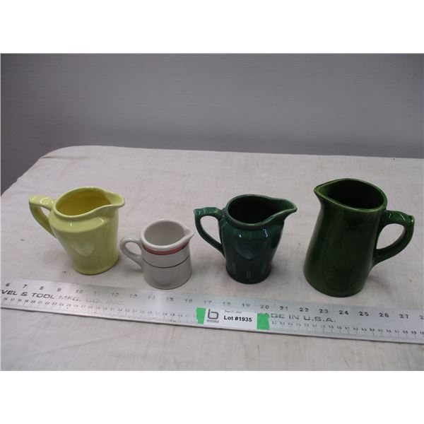 (4) Medalta Pottery Pitchers