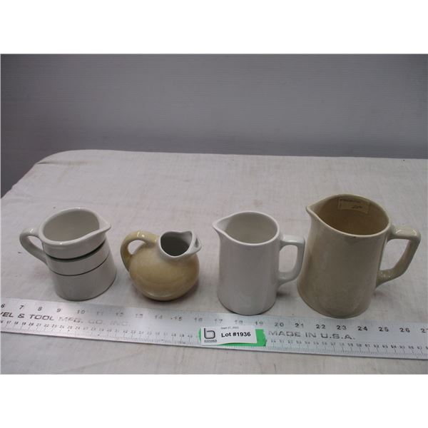 (4) Medalta Pottery Pitchers