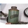 Image 5 : Antique oiler, tractor lights, spouts, tea tin