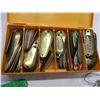 Image 3 : Large lot of fishing lure spoons, knives, chain