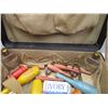 Image 5 : mini bowling pins, bar set (missing shaker) + vintage carry case