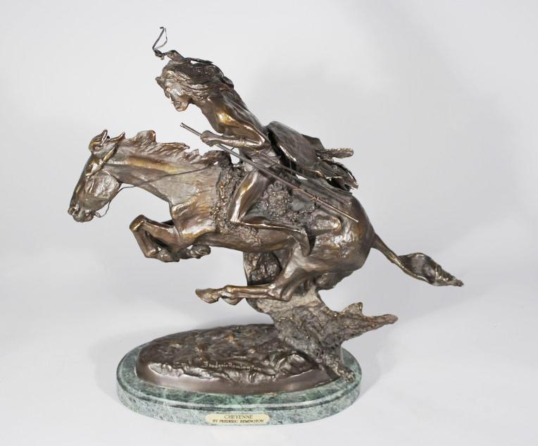 A Frederic Remington Reproduction Bronze, "Cheyenne".