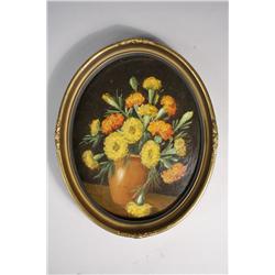 H. L. Sanger (American, 20th Century) Floral Still Life, Oil on board,