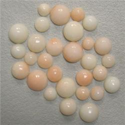 20.01 CTS LOT OF ROUND NATURAL ITALIAN CORAL CABOCHON 7-4 MM