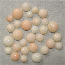20.01 CTS LOT OF ROUND NATURAL ITALIAN CORAL CABOCHON 7-4 MM