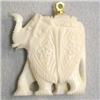 Image 1 : 26 CTS CARVED IVORY ELEPHENT PENDANT 26x24 MM