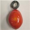 Image 1 : 14K GOLD 40x20 MM BAMBOO CORAL AND HAMETITE UNISEX PENDANT