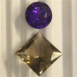 5.61 CTS MIXED LOT OF AMETHYST AND SMOKY TOPAZ