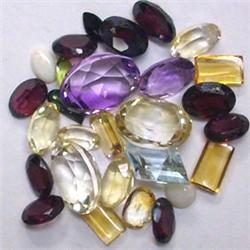 25 CTS LOT OF MULTISTONES (AMETHYST, CITRINE, TOPAZ, GARNET) DIFFERENT SHAPES AND SIZES