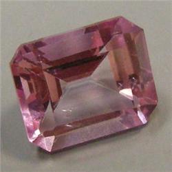 7.22 CTS EMERALD CUT PINK TOPAZ 10x12 MM