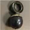 Image 1 : S. SILVER 12 MM BLACK TAHITIAN PEARL AND HEMATITE UNISEX PENDANT