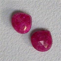 5.80 CTS PAIR OF ENHANCED RUBY TEAR DROPS 8x8 MM