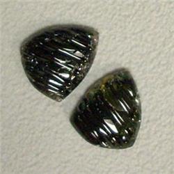 3.30 CTS PAIR OF CARVED TOURMALINE 9x8 MM