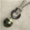Image 1 : S. SILVER 11 MM BLACK TAHITIAN PEARL AND HEMATITE UNISEX PENDANT