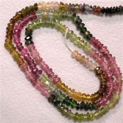 33+ CTS TOURMALINE RONDELLES/CHIPS STRAND 2.75 MM - 16 INCHES