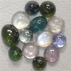 18 CTS LOT OF ROUND MULTICOLOR TOURMALINE CABOCHONS - DIFFERENT SIZES