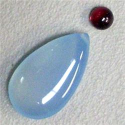6 CTS BLUE LACE AGATE TEAR DROP AND GARNET MIXED LOT 17x10-4 MM - PERFECT FOR PENDANT