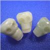 Image 1 : 24x19 MM APPROX LOT OF 3 CARVED SERPENTINE SKULL BEADS