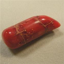 38 CTS FREE FORM BAMBOO RED CORAL PIECE 36x12 MM - TOP DRILLED