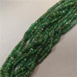 127 CTS 10 STRANDS OF GRADUATED FACETED EMERALD RONDELLES STRAND- LENGTH 4 1/2 INCHES - INCLUDED