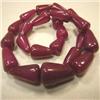 Image 1 : 402 CTS ENHANCED RUBY BRIOLETTE STRAND 23x13-16x11 MM - 18 INCHES - TEMPORARY CLASP