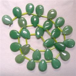 18x13 MM GREEN AVENTURINE TEAR DROP STRAND - 16 INCHES