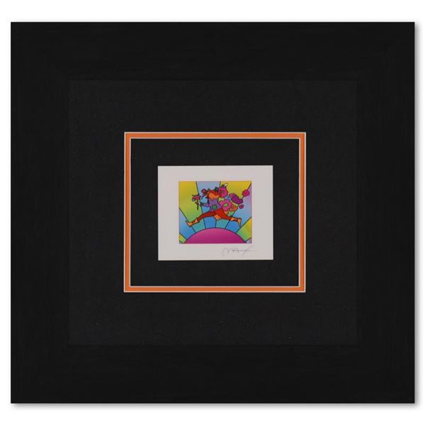 Flower Jumper Over Sunrise Ver I by Peter Max