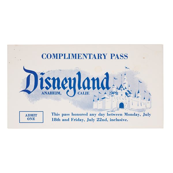 White Disneyland Opening Week Complimentary Pass white-disneyland-opening-week-complimentary-pass