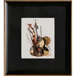 Arman, Violin, Marker Drawing over Print
