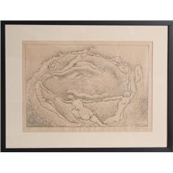 Rudolf Bauer, La Ronde, Lithograph