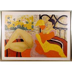 Alain Bonnefoit, Nude, Framed Lithograph