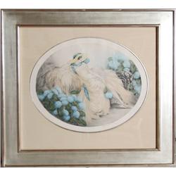 Louis Icart, Hydrangeas, Etching 1928