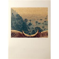 Karl Rossing, Landschaft, Etching 1975