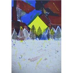 Arthur Secunda, Winter Sunset, Lithograph