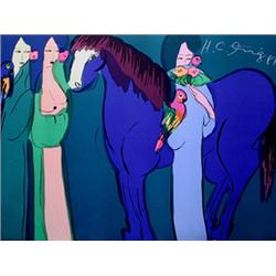 Walasse Ting, Three Geishas, Lithograph