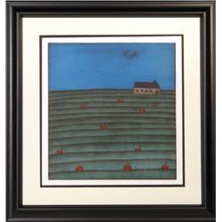 Tomoe Yokoi, Cherries in Field, Mezzotint