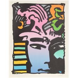 Peter Max, Aztec Man, Lithograph