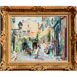 Dimitrie Berea, St. Paul de Vence, Oil Painting 1957