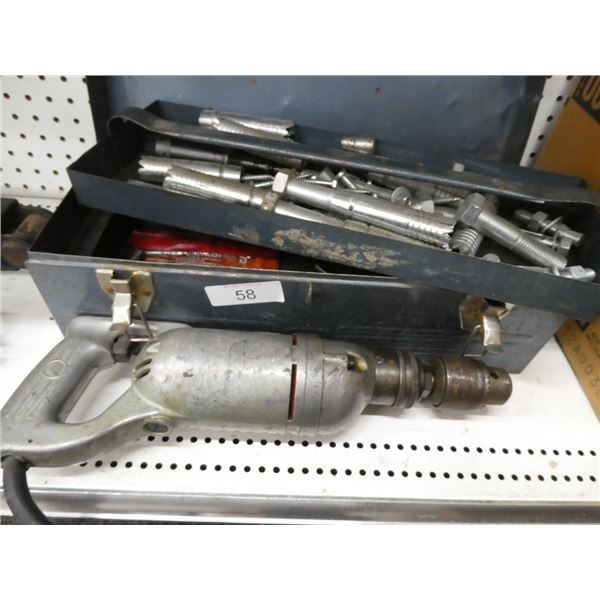 metal toolbox with tools