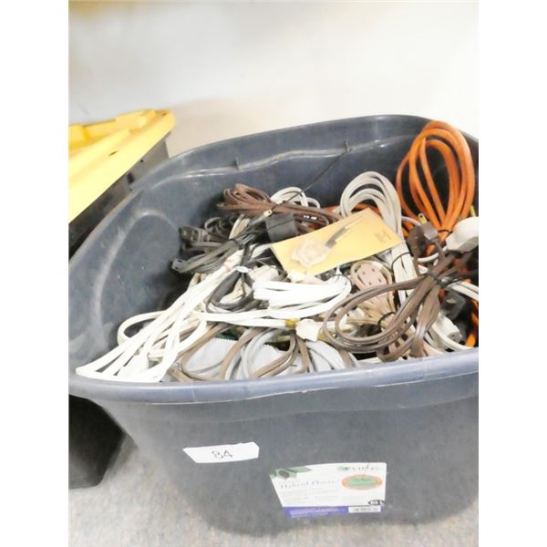 tote of extension cords