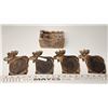 Image 2 : 4 pieces, Carved wood Moose Coasters, with holder.