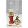 Image 2 : 2 Small Antique Oil Lamps