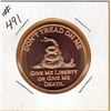 Image 1 : 1 OUNCE COPPER  .999 FINE - DON'T TREAD ON ME