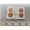 Image 1 : Complete Set of 4 U.S. Die Variety Lincoln Cents. 1960 Large Date and Small Date, in both Denver & P