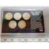 Image 2 : John F. Kennedy Half Dollar Collection. Set of 5 Silver Clad coins from 1965 to 1969. Housed in a ha