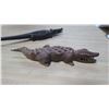 Image 2 : Vintage Ebony Wood Carved Crocodiles