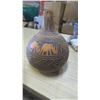Image 2 : Vintage African Hand carved gourd vase