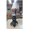 Image 1 : Antique Stove lamp, white light & red light in stove, EUC